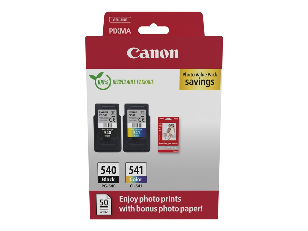 Canon PG-540 (1x8 ml) + CL-541 (1x8 ml) + 50 lap GP501 10x15 fényes fotópapír Multipack Eredeti Canon PG-540 (1x8 ml) + CL-541 (1x8 ml) + 50 lap GP501 10x15 fényes fotópapír Multipack Eredeti