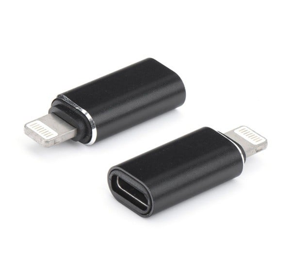 Adapter (Type-C aljzat - lightning 8pin) FEKETE