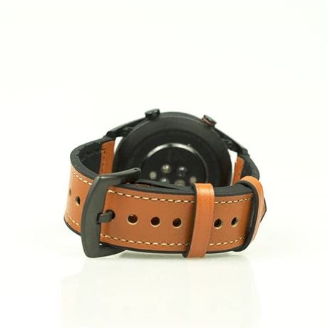 Mybandz kívül bőr, belül szilikon óraszíj 22mm, vörösesbarna (22SKU6802)