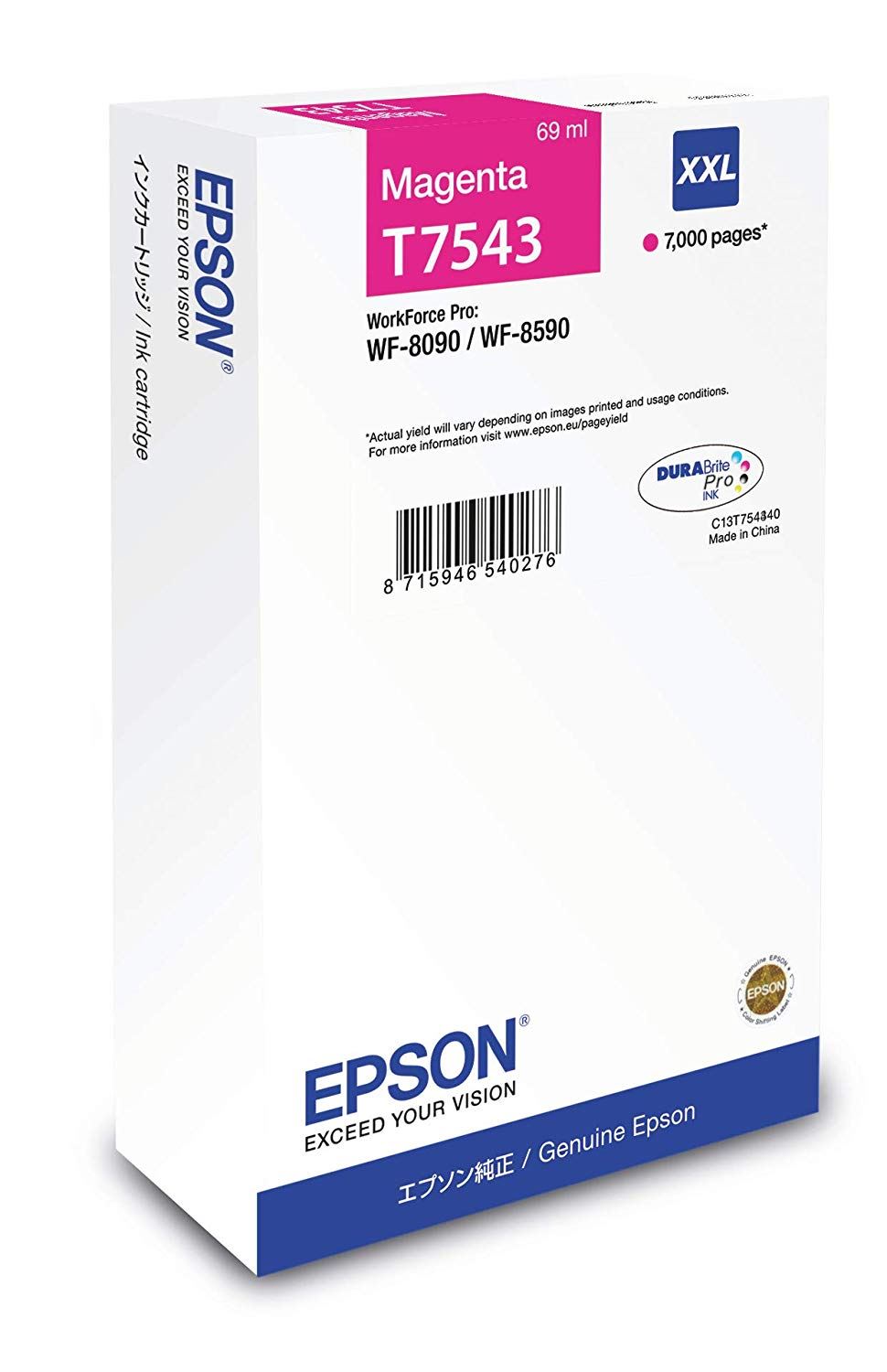 Epson WF-8090 / WF-8590 XXL tintapatron magenta (C13T754340) Epson WF-8090 / WF-8590 XXL tintapatron magenta (C13T754340)