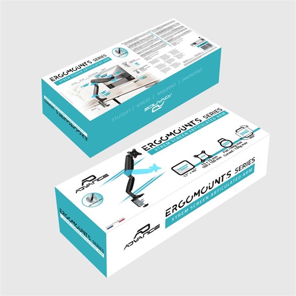 Advance  Ergomount Xtrem 17-45" dönthető forgatható Monitor Asztali konzol Fekete 