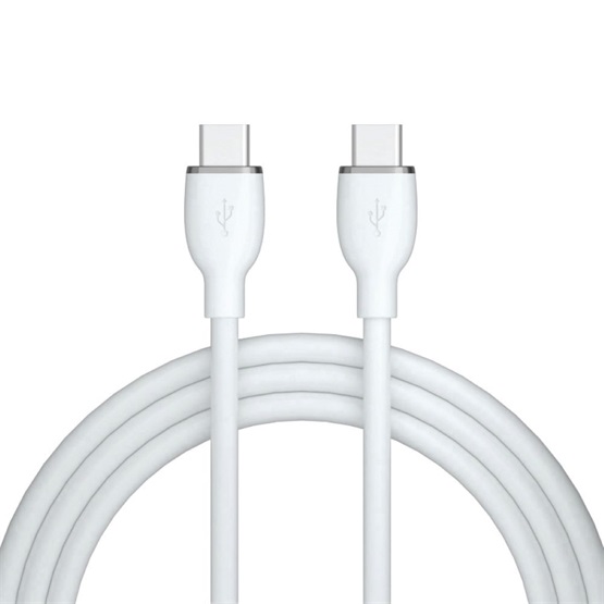 AVAX CB623 CREAMY+ Type C - Type C 60W 1,5m gyorstöltő kábel Fehér-ezüst