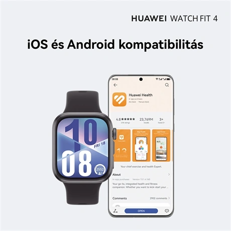 Huawei Watch Fit 4 okosóra Fekete
