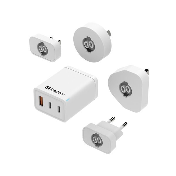 Sandberg Telefon töltő 3in1 TravelCharger USB-C/A 65W Sandberg Telefon töltő 3in1 TravelCharger USB-C/A 65W
