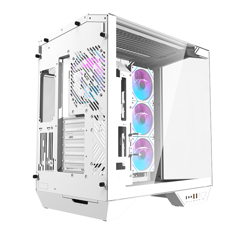 Darkflash DY470 számítógépház + 4 ventilátor + GPU konzol Fehér  
