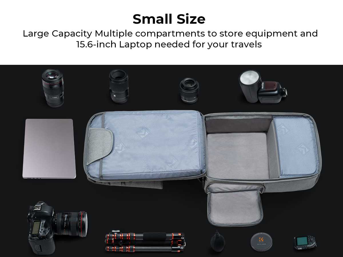 K&F Concept Beta Backpack 22L, fotós hátizsák, szürke