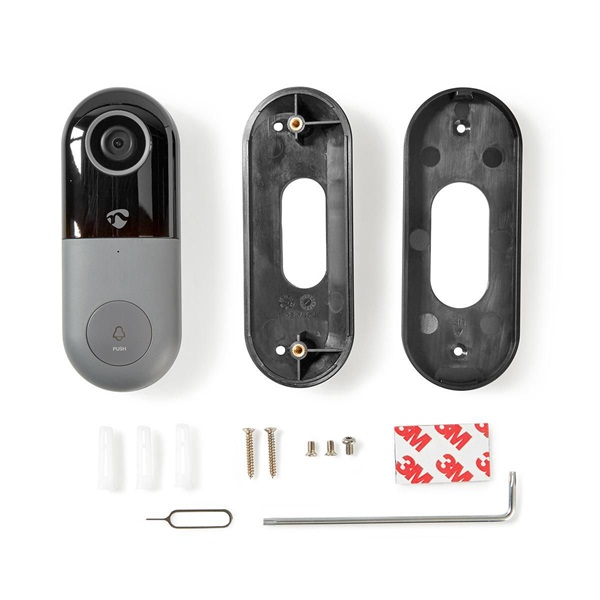 Nedis intelligens videokamerás ajtócsengő szürke (WIFICDP10GY)