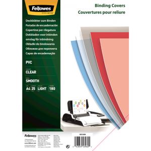 Fellowes víztiszta előlap spirálozáshoz, 180 mikron, A4, 25db/csomag (5380001) Fellowes víztiszta előlap spirálozáshoz, 180 mikron, A4, 25db/csomag (5380001)
