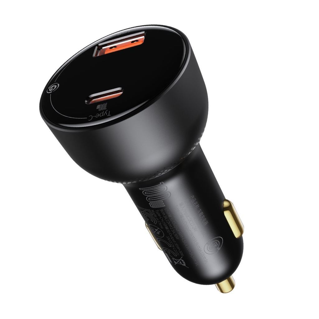 Baseus Superme USB autós töltő, USB-C, 100 W, fekete (CCZX-01) Baseus Superme USB autós töltő, USB-C, 100 W, fekete (CCZX-01)