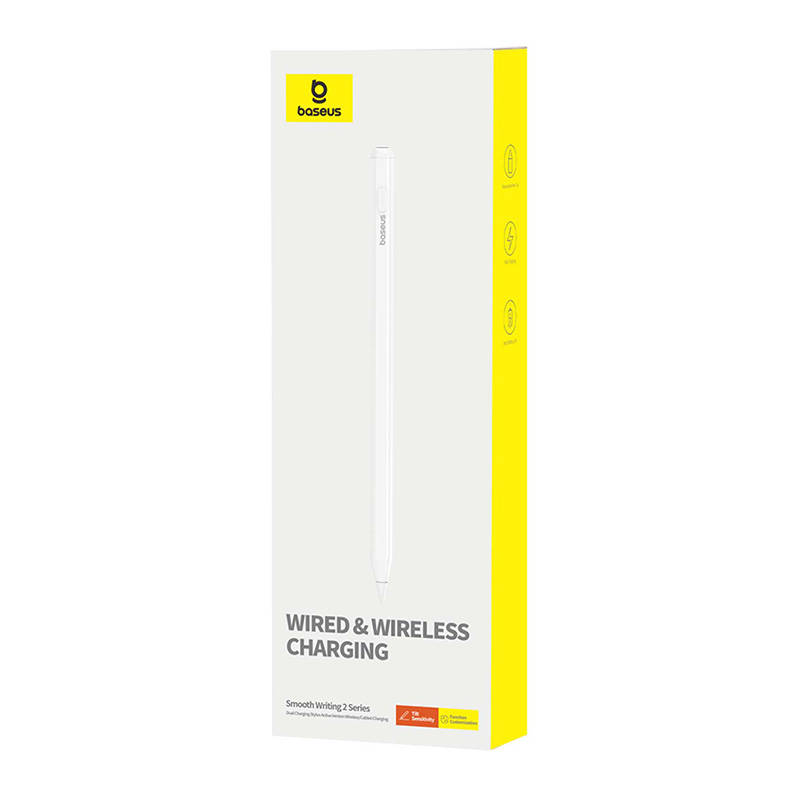 Baseus Smooth Writing Series aktív stylus , vezeték nélküli és vezetékes töltéssel Fehér 