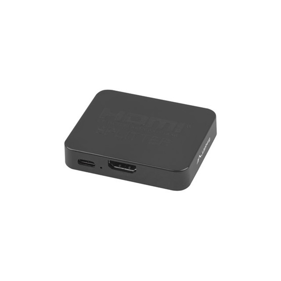 Lanberg HDMI elosztó HDMI->2X HDMI 4K + USB-C port, fekete