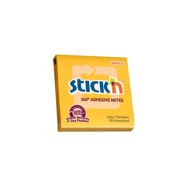 Öntapadó jegyzettömb, 76x76 mm, 100 lap, STICK N, narancs Öntapadó jegyzettömb, 76x76 mm, 100 lap, STICK N, narancs