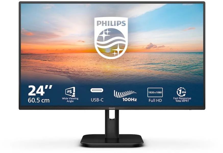 24" Philips 24E1N1300A/00 LCD monitor fekete 24" Philips 24E1N1300A/00 LCD monitor fekete
