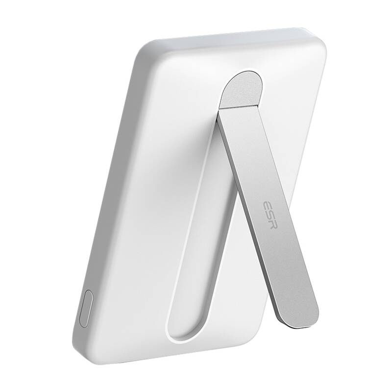 ESR Qi2 MagSlim 5000 mAh mágneses powerbank állvánnyal Fehér 