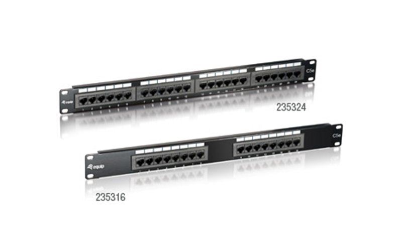Equip 235324 Cat5e patch panel 24 port 1U fekete Equip 235324 Cat5e patch panel 24 port 1U fekete