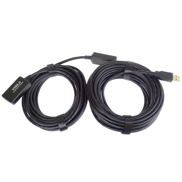 PremiumCord Aktív Kábel USB-A 2.0, hosszabbító, repeater, A - A, M/F, 10m, fekete (KU2REP10)