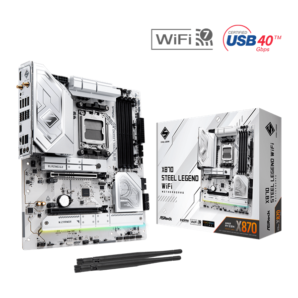 ASROCK AM5 X870 STEEL LEGEND WIFI AMD X870 ATX Alaplap ASROCK AM5 X870 STEEL LEGEND WIFI AMD X870 ATX Alaplap