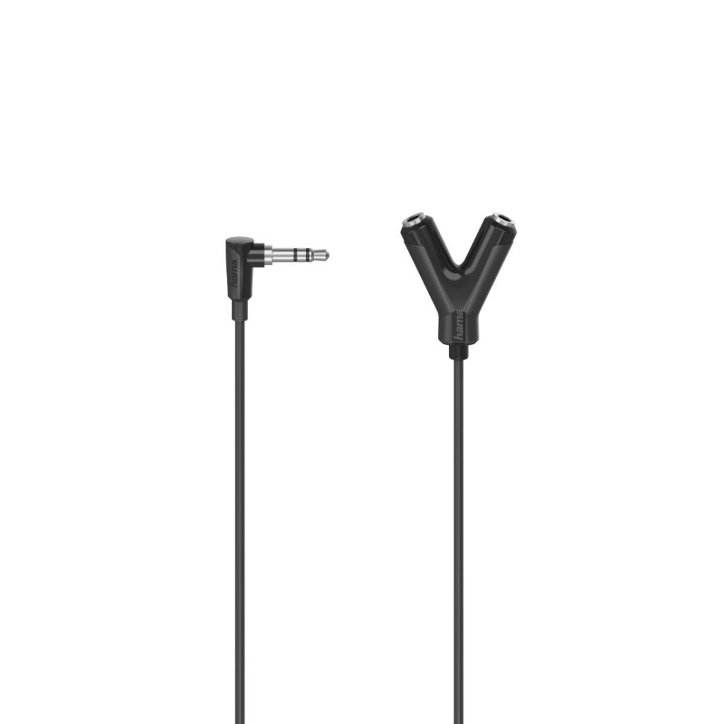 Hama 3.5mm Jack -> 2 x 3.5mm Jack anya elosztó kábel fekete (205190)