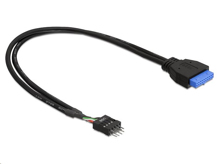 Delock 83791 20 tűs alaplapi USB 3.0 anya - 8 tűs alaplapi USB 2.0 apa kábel 45cm fekete Delock 83791 20 tűs alaplapi USB 3.0 anya - 8 tűs alaplapi USB 2.0 apa kábel 45cm fekete
