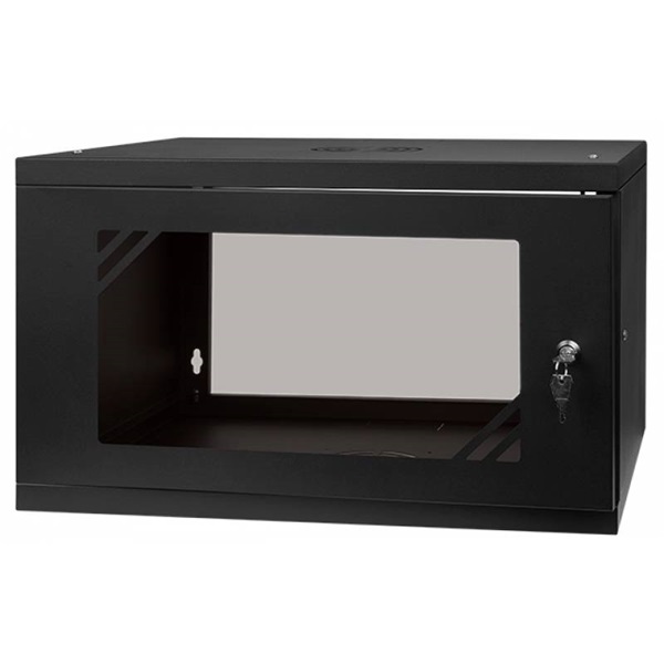 Stalflex 6U fali rack szekrény 19" 450mm fekete (RC19-6U-450GB)