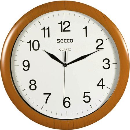 SECCO "Sweep Second" falióra 32cm fa hatású keret  (DFA021 / S TS8002-97)