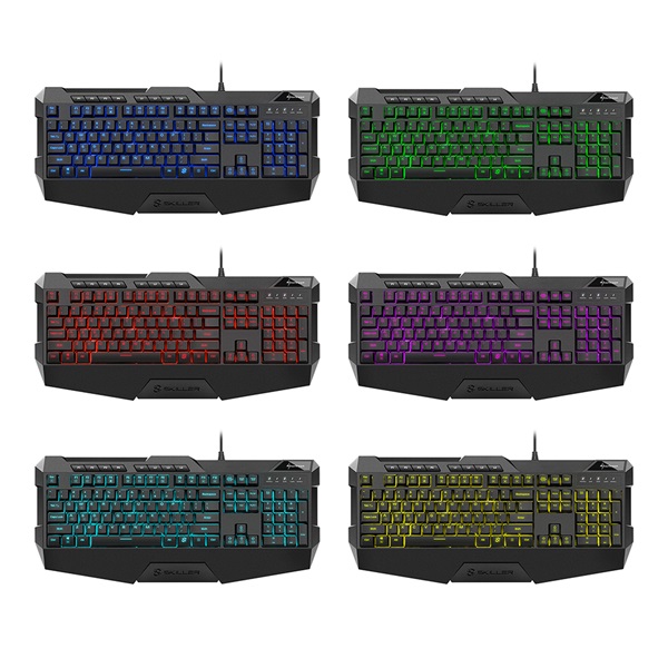 Sharkoon Billentyűzet - Skiller SGK4 (USB, RGB, csuklótámasz, multimédia, 1,8m, fekete, angol)