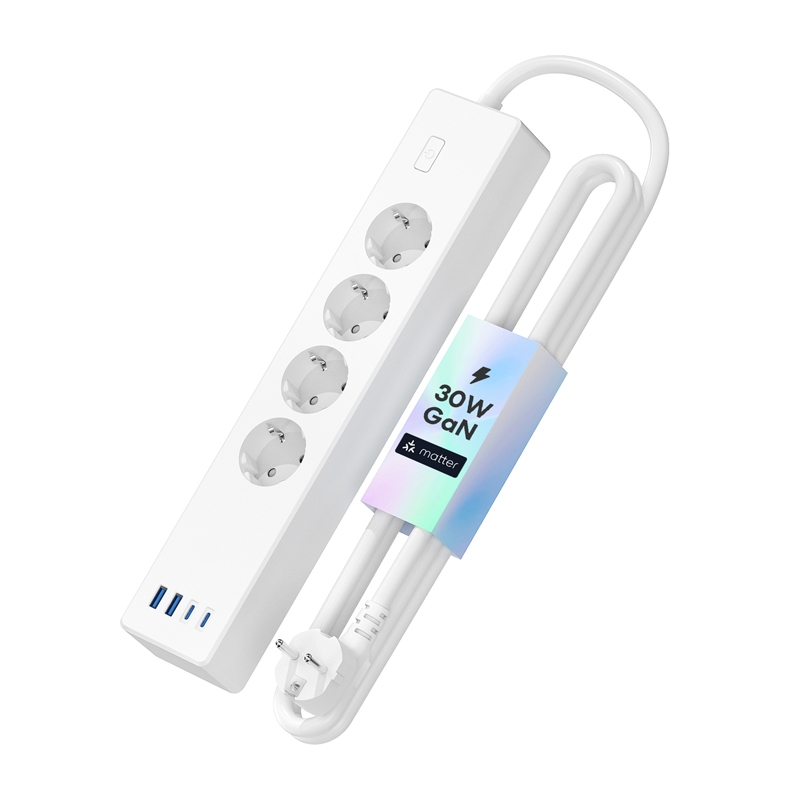 Meross MSP844(EU) intelligens gyorstöltő konnektor  4 konnektor + 2x USB-A + 2x USB-C (Matter)