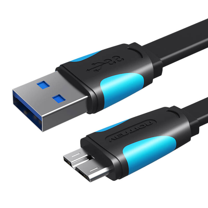 Flat USB 3.0 A to Micro-B cable Vention VAS-A12-B050 0.5m Black Flat USB 3.0 A to Micro-B cable Vention VAS-A12-B050 0.5m Black