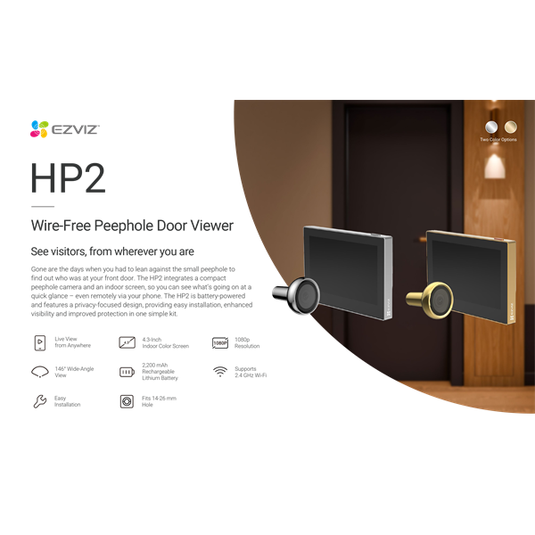 EZVIZ HP2 Vezeték nélküli kukucskáló ajtónéző
