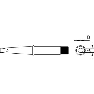 Weller CT6C7 W101 pákához. Hosszú, keskenyedő, kétoldalt csapott, lapított, véső formájú pákahegy, forrasztóhegy 3.2 mm Weller CT6C7 W101 pákához. Hosszú, keskenyedő, kétoldalt csapott, lapított, véső formájú pákahegy, forrasztóhegy 3.2 mm