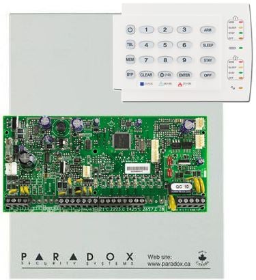 Paradox SP5500+ központ panel + K10H vízszintes kezelő + fémdoboz