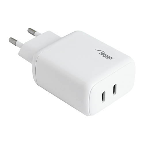 Akyga USB Töltő 2x USB-C PD 5-12V / max. 3A 40W Quick Charge 3.0 Akyga USB Töltő 2x USB-C PD 5-12V / max. 3A 40W Quick Charge 3.0