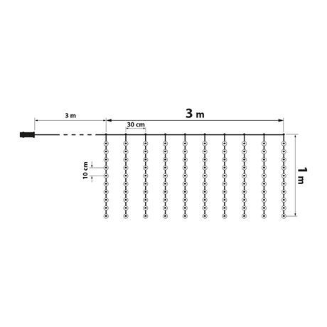 Family Decor 58906A LED FÉNYFÜGGÖNY 3X1 M MELEGFEHÉR Family Decor 58906A LED FÉNYFÜGGÖNY 3X1 M MELEGFEHÉR
