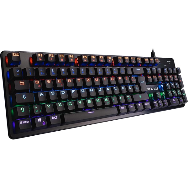 The G-Lab Gamer Billentyűzet KEYZ-CARBON-V3/INT RGB LED Mechanikus Blue switch USB fekete angol The G-Lab Gamer Billentyűzet KEYZ-CARBON-V3/INT RGB LED Mechanikus Blue switch USB fekete angol