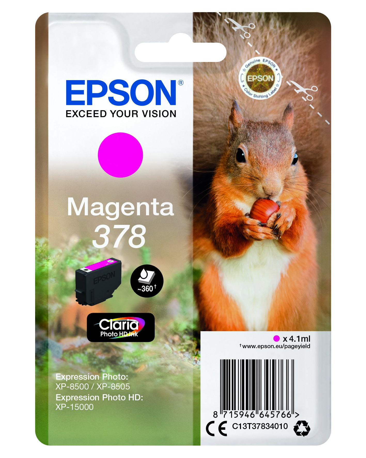Epson T3783 Tintapatron Magenta 4,1ml No.378 Eredeti Epson T3783 Tintapatron Magenta 4,1ml No.378 Eredeti