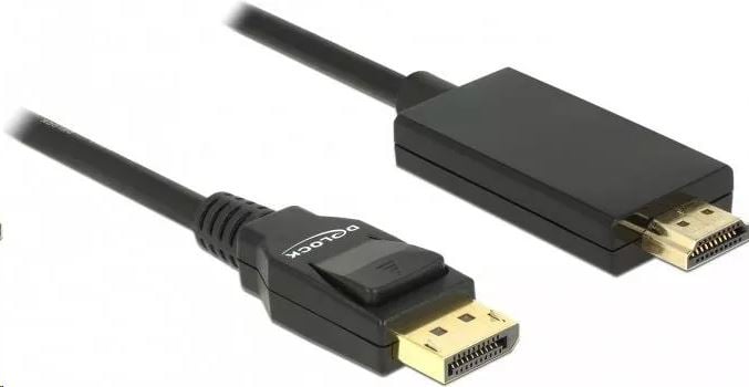 Delock 85318 Displayport 1.2 > HDMI kábel 4K passzív, 3m, fekete Delock 85318 Displayport 1.2 > HDMI kábel 4K passzív, 3m, fekete