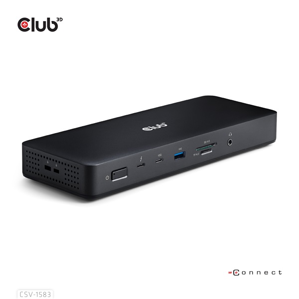 Club 3D CSV-1583 140W  2xThunderbolt 4 3xDP  2xHDMI, USB-C, 3xUSB-A, SD, TF, RJ45, 3,5 Jack, DC Notebook Dokkoló