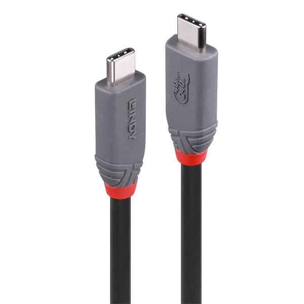 Lindy Kábel USB 4, C - C, 240W, 40Gbps, M/M  0,8m, fekete (36956)