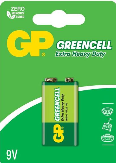 GP 9V Greencell 1604G elem (1db/blister)  (GP1604G-2U1)