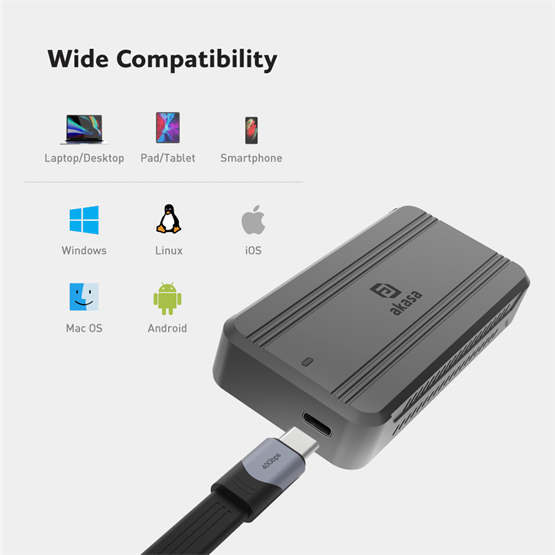 Akasa AK-ENU4M2-01    m.2  NVMe SSD > USB 40Gbps Type-C  külső ház