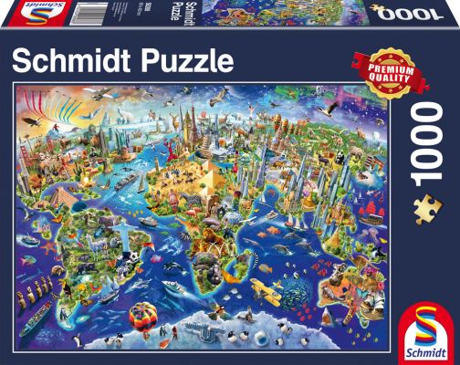 Schmidt Discover the World 1000db-os puzzle (58288) (17858-184) Schmidt Discover the World 1000db-os puzzle (58288) (17858-184)