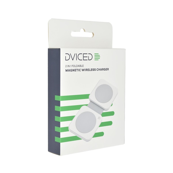 Dviced 2-in-1 Foldable Magnetic Wireless töltő Fehér