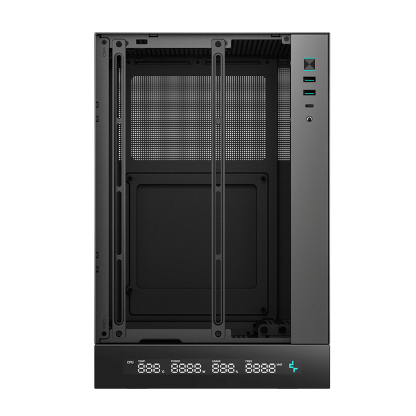 DeepCool CH170 DIGITAL  Mini-ITX Számítógépház Fekete 