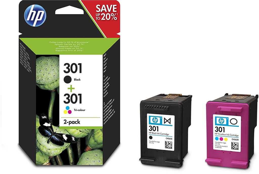 HP N9J72AE 2 darabos tintapatron fekete/háromszínű (301) HP N9J72AE 2 darabos tintapatron fekete/háromszínű (301)