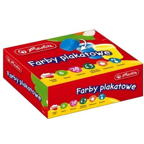 Herlitz 6 szín (6x20ml) tégelyes tempera Herlitz 6 szín (6x20ml) tégelyes tempera