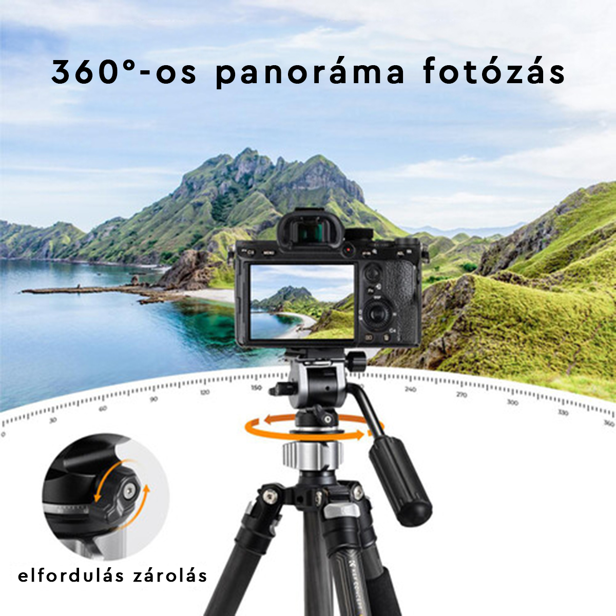 K&F Concept FH-02 Fluid videó állványfej, arca swiss, 3kg teherbírás