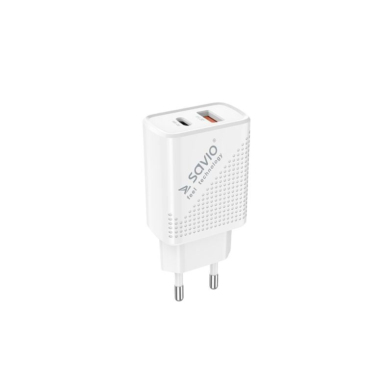 Savio LA-04 USB-C - USB-A hálózati adapter fehér (SAVIO LA-04)