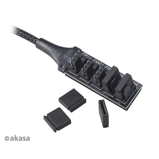  Akasa AK-CBFA08-30BK Flexa FP5H 5x 4pin 30cm PWM ventilátor kábel    
