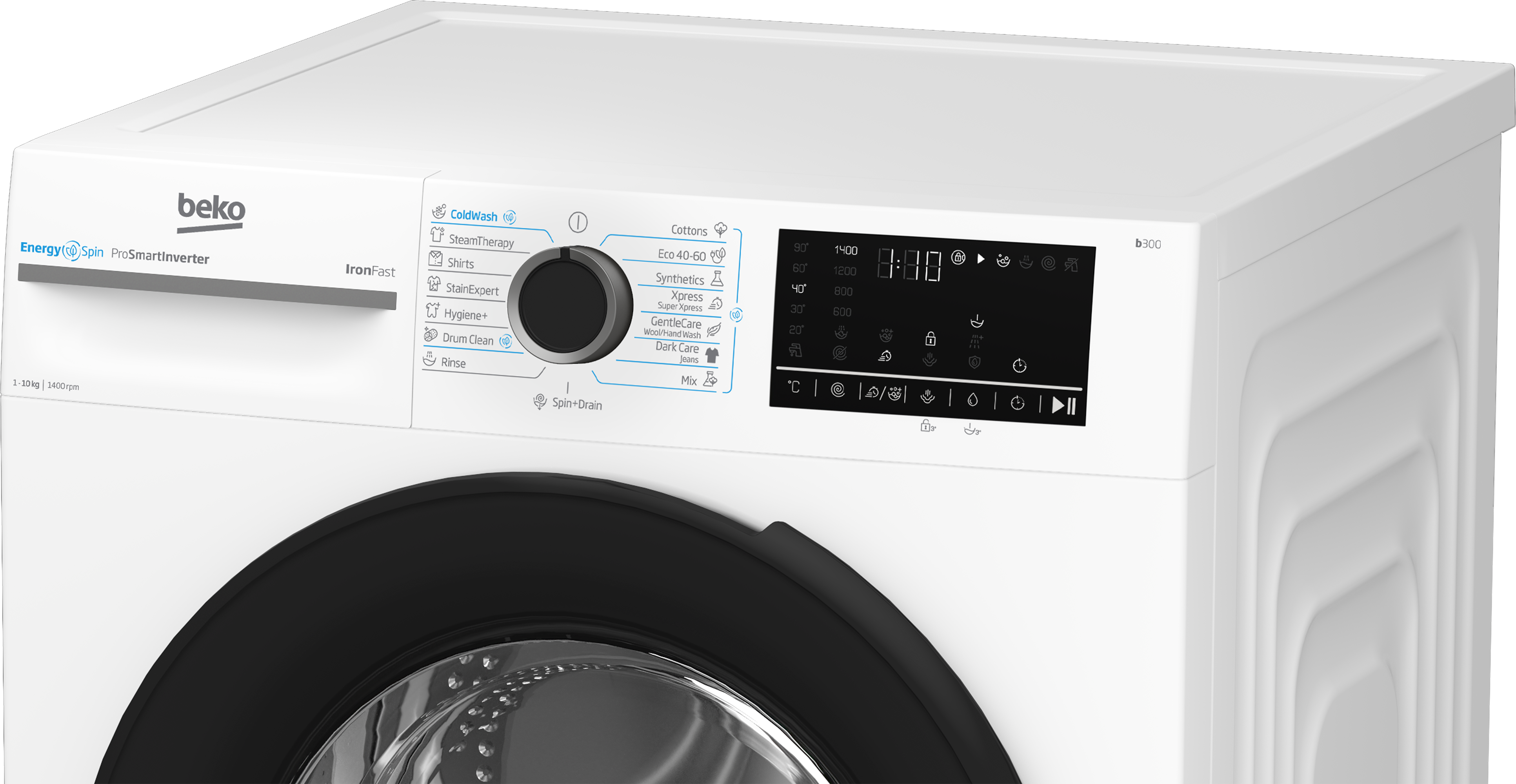 Beko BM3WFU410415WB Elöltöltős mosógép - 10 kg, 1400 ford./perc, A Energiaosztály, SteamCure gőz technológia Beko BM3WFU410415WB Elöltöltős mosógép - 10 kg, 1400 ford./perc, A Energiaosztály, SteamCure gőz technológia