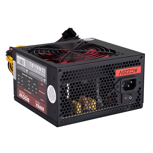 Everest   600W EPS-600A   12cm ventilátor Aktív PFC Tápegység
